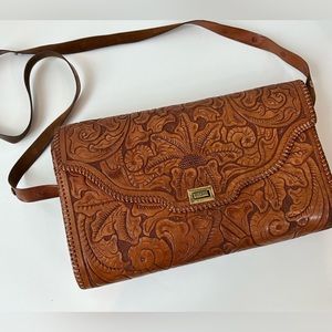 Vintage tooled leather bag